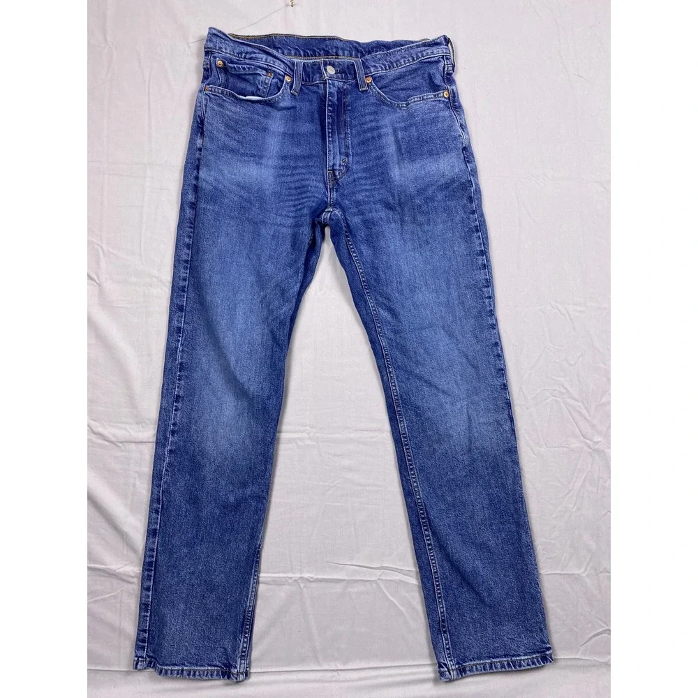 Levi 514 Straight Fit Jeans Mens 34x32 Blue Cotton Lyocell WaterLess Denim